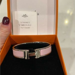 Hermès clic H bracelet - pink/silver